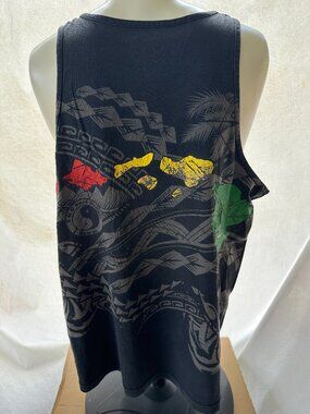 T&C Surf Designs Hawaii Tiki Design Men's Black Tank Top Size 2XL XXL Town & Cou